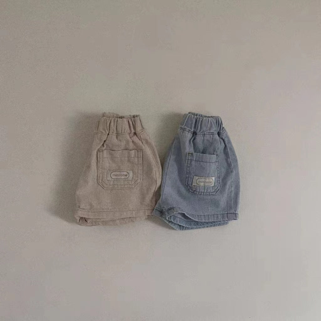 Children's Clothing Korean Letters Summer Cotton Thin Jeans Retro Shorts Toddler Children's Pants