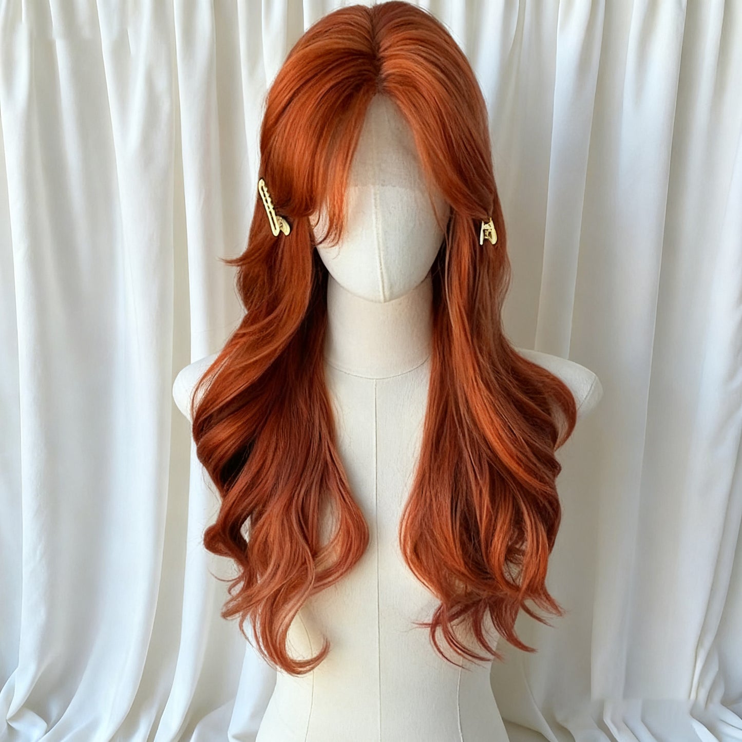 Natural Fluffy Fashion Seamless Mid-length Bangs Big Wave Wig Long Curls
