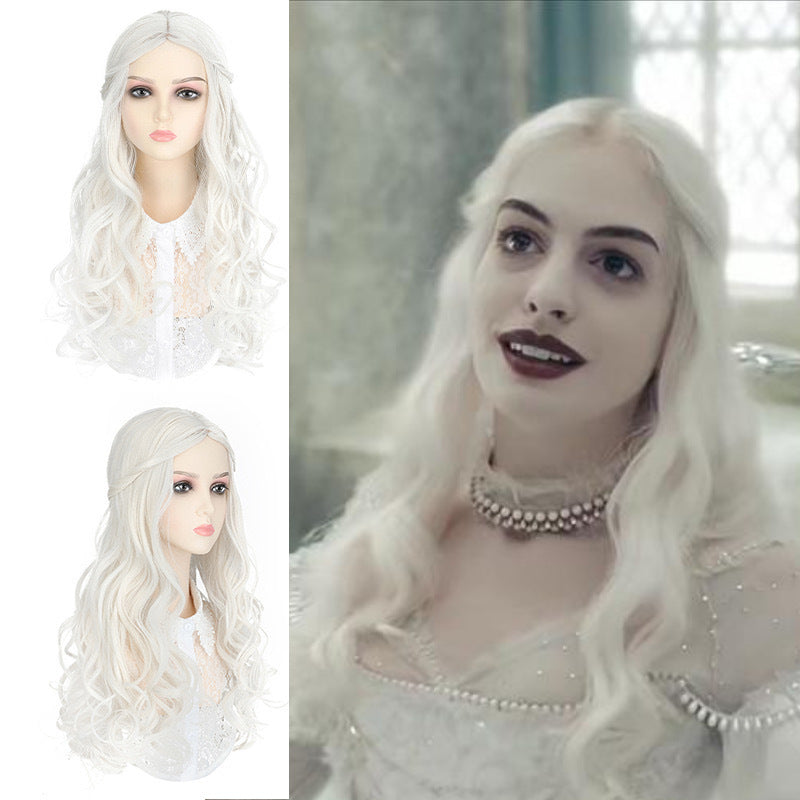 Alice In Wonderland Mid-length Curly Hair Halloween Party Dress-up Cos Wig