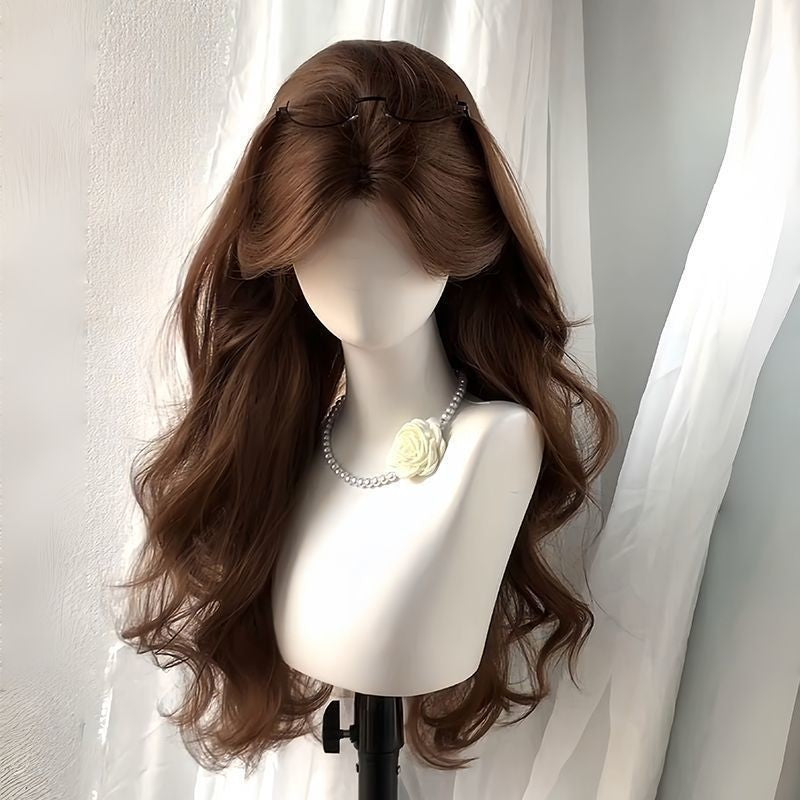 Women's Hair Cartoon Style Highlight Temperament Big Wave Rose Net Full Wig Long Curls