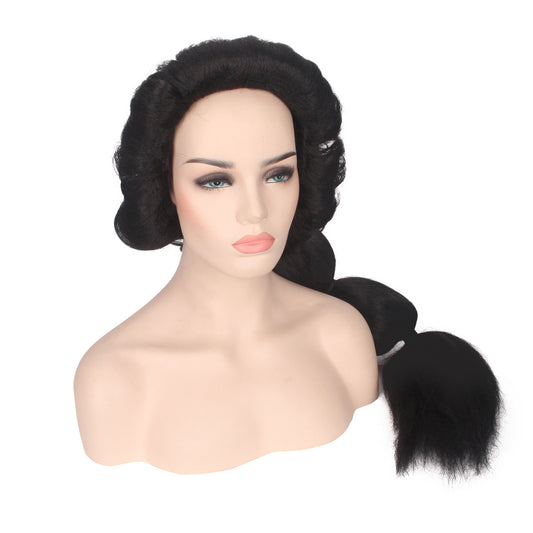 Santa Aladdin Princess Jasmine Fluffy Black Long Cos Wig