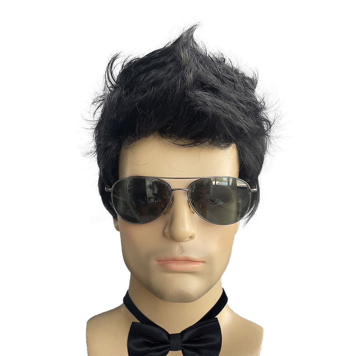 Men's Fashion Short Fiber Natural Head Cover Men's Wig