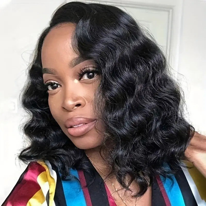 Women's Fashion Forehead Lace Big Wave Medium Wig Short Curly Hair