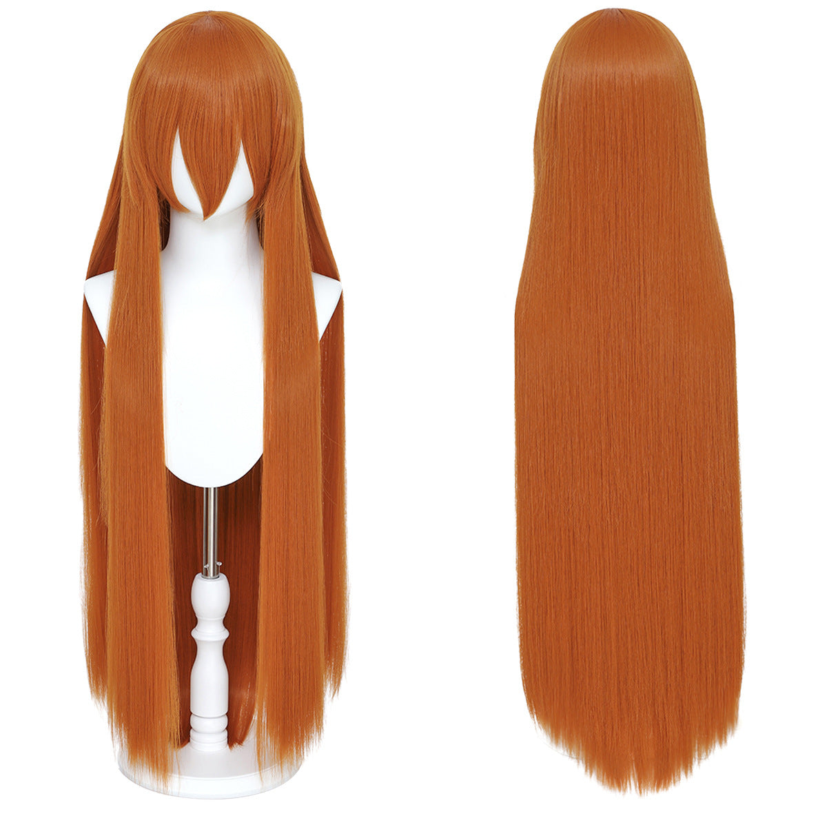 Long Straight Hair Hairpiece Blank Black White Cos Wig