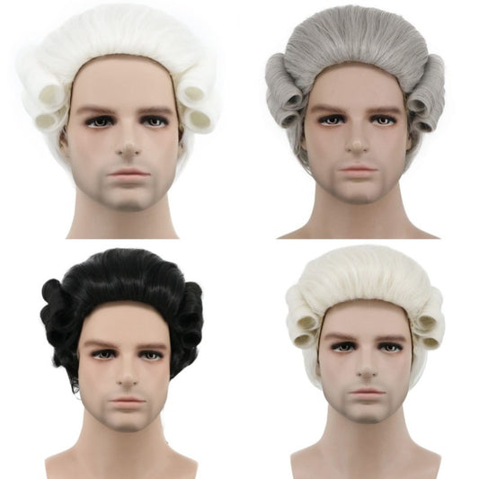 Baroque Masquerade Colonial Lawyer Judge Chemical Men's Wig