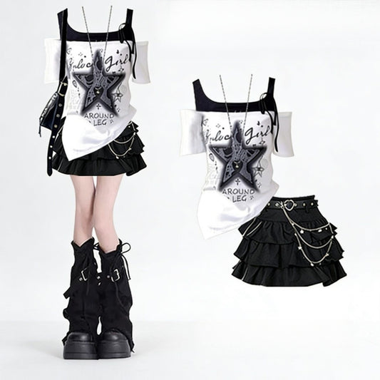 Summer T-shirt Fashion Cake Dress Cool Children's Suit