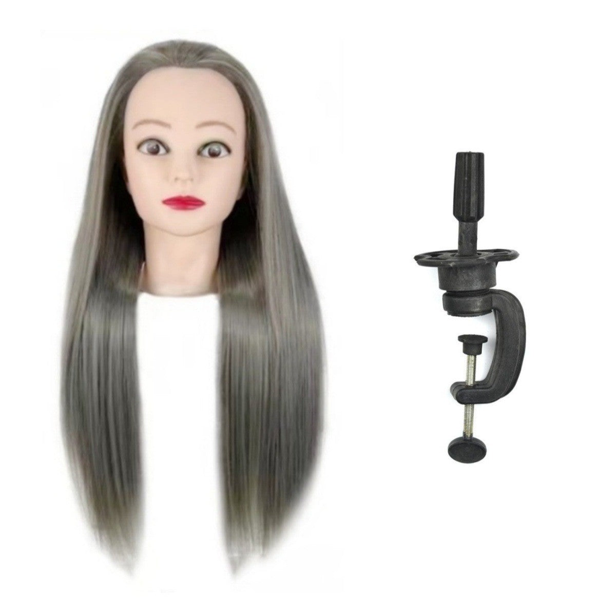 Head Braided Hair Practice Mannequin Hairdressing Cutting Wig Ponytail