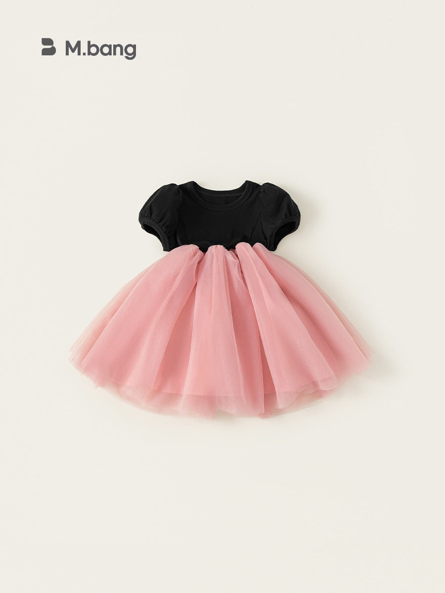 Children's Snow White Style Little Color Contrast Patchwork Children's Dress