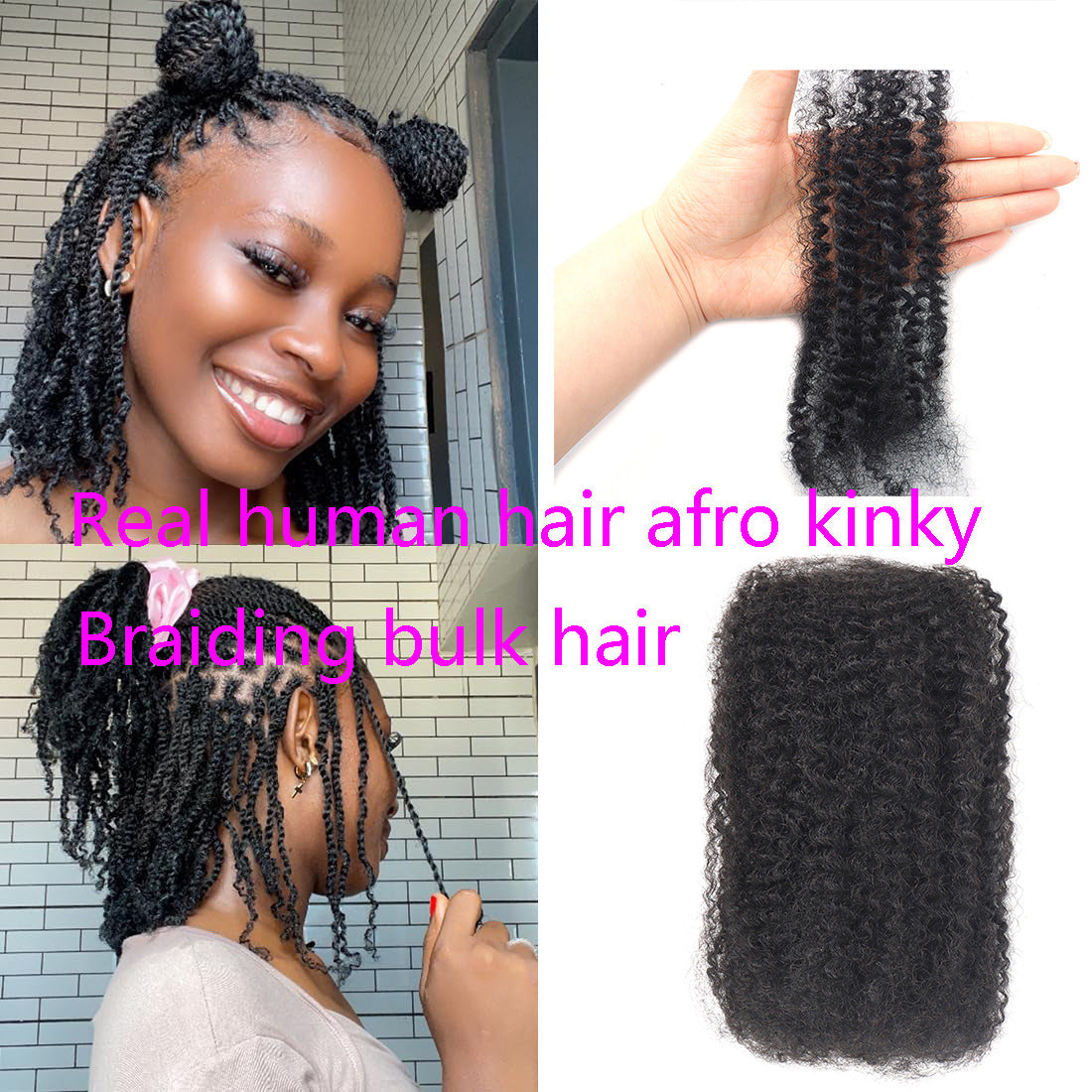 Unique Natural Color Human Braided Extension Real Hair Wig