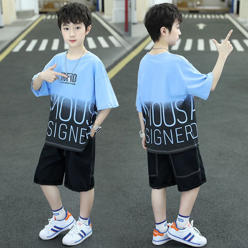 Children's Summer Set Trendy Handsome Fashionable Clothing Short-sleeved Children's Suit