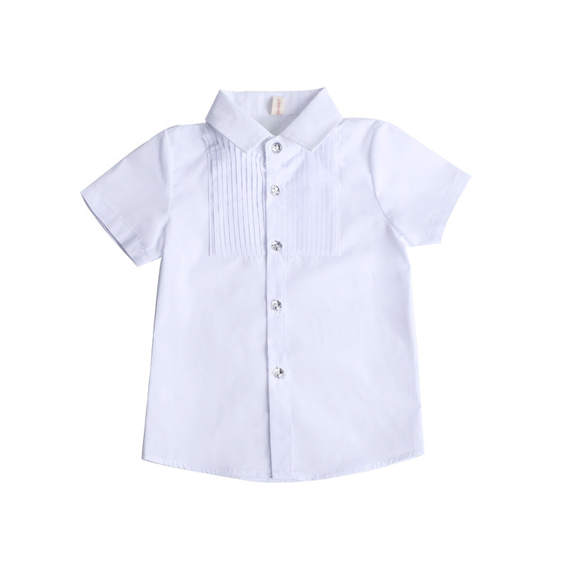 Children's Plus Size White Medium Large Fat Children's Shirt