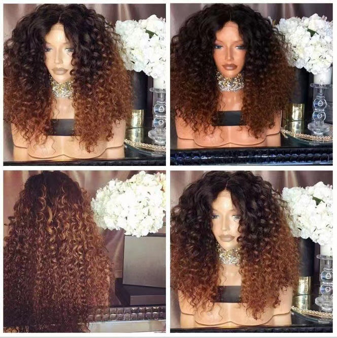 Women's Synthetic Wigs African Head Cover Curly Wig Long Curls