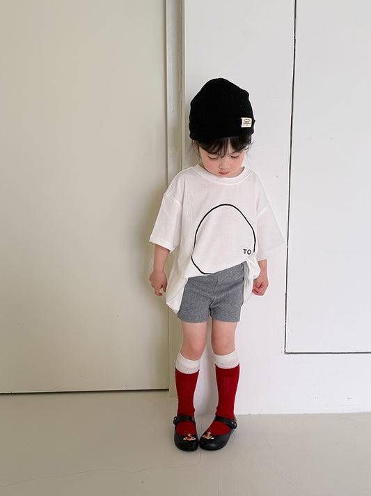 Children's Clothing Summer Korean Style Simple Black White Circle Short Sleeve Children's T-shirt