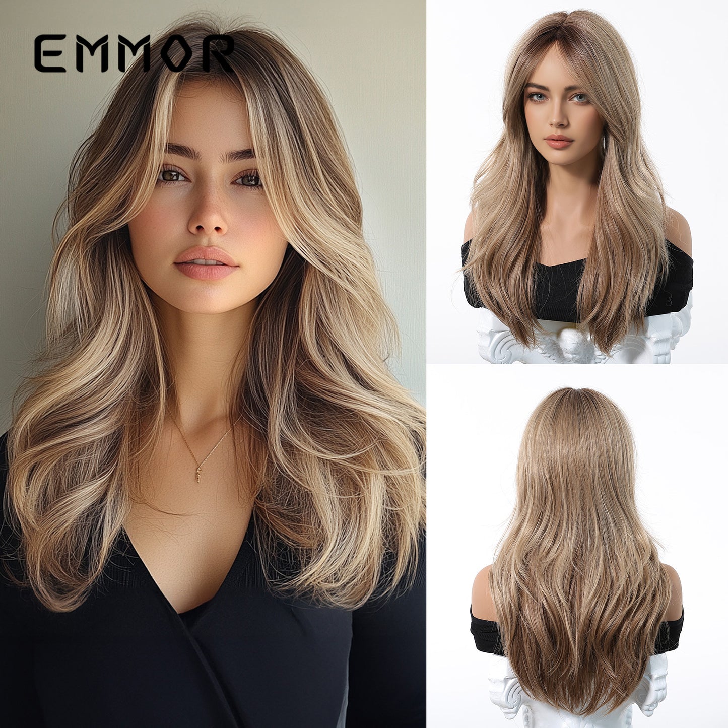 Type Bangs Curly Natural Fashion Top Wig Long Curls