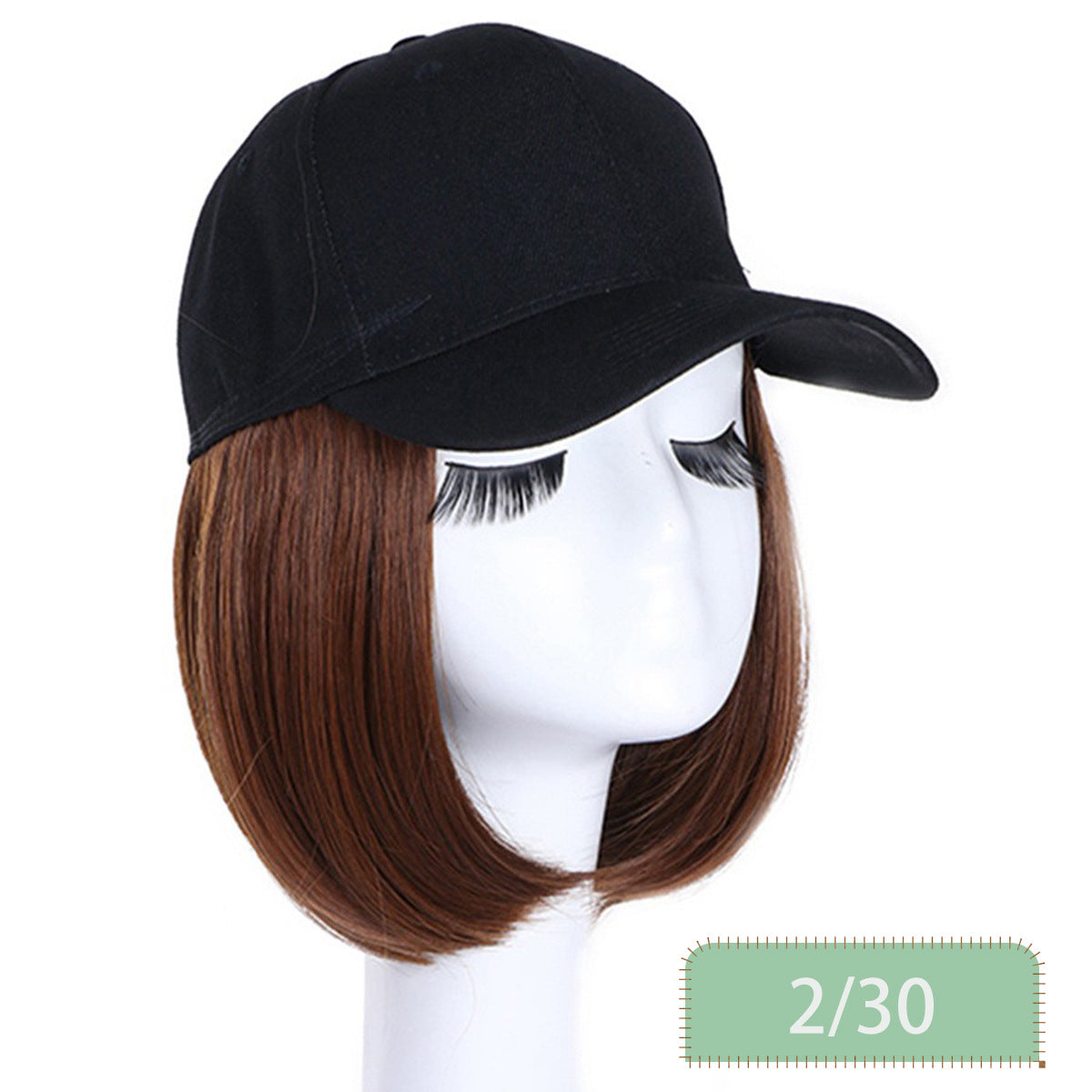 Canvas Sun Hat Short Hair Peaked Cap Straight Other Wig