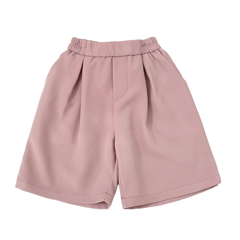 Children's Korean Shorts Boys Elastic Waist Pure Color Suit Children's Pants