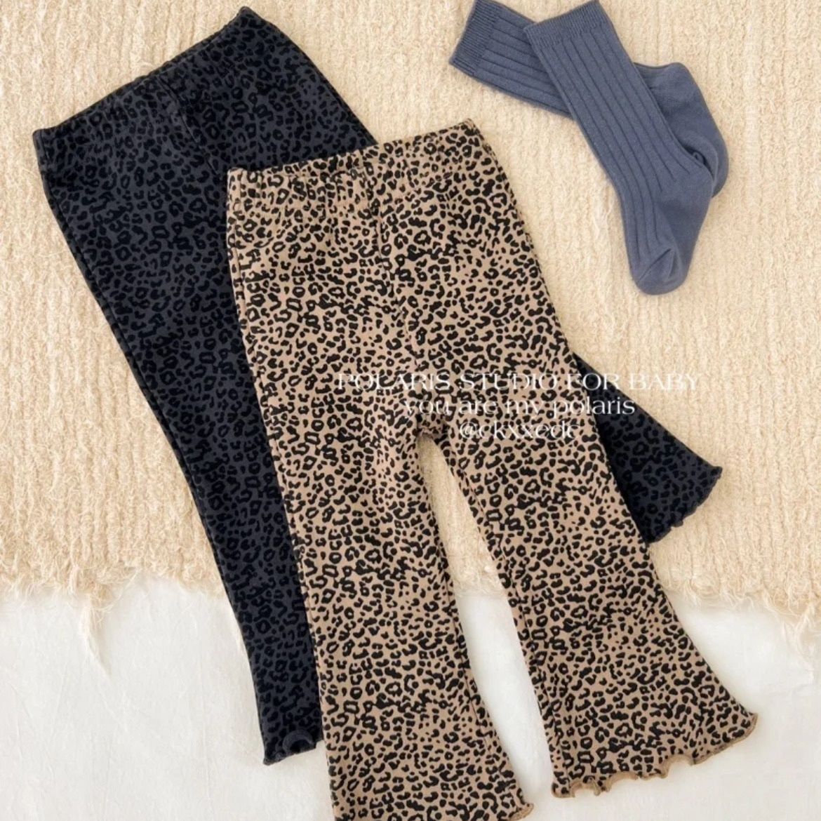 Children's Clothing Leopard Print Bell-bottom Western Style Casual Outer Wear Trousers Children's Pants