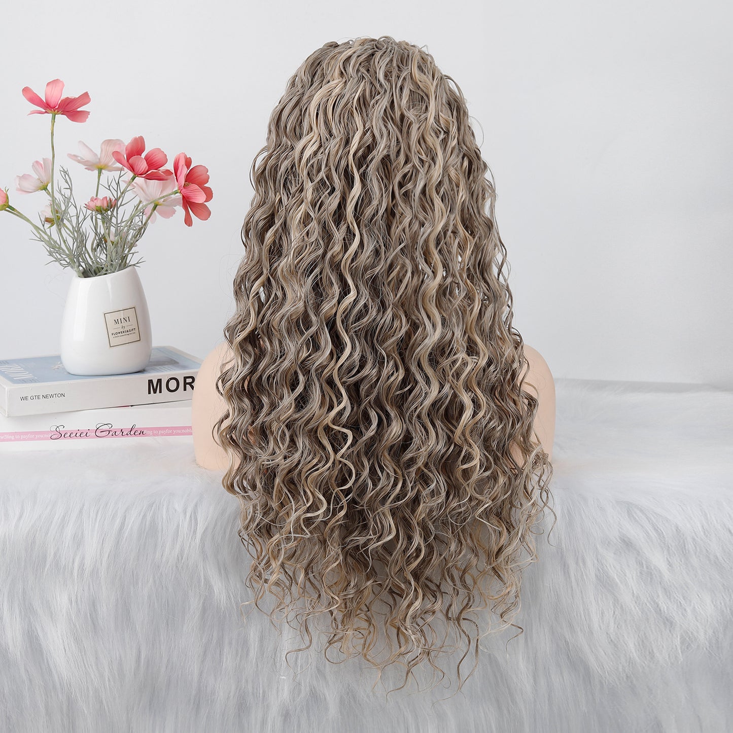 Women's Fiber Roll Ice Silk Band Small Curling Iron Wig Long Curls