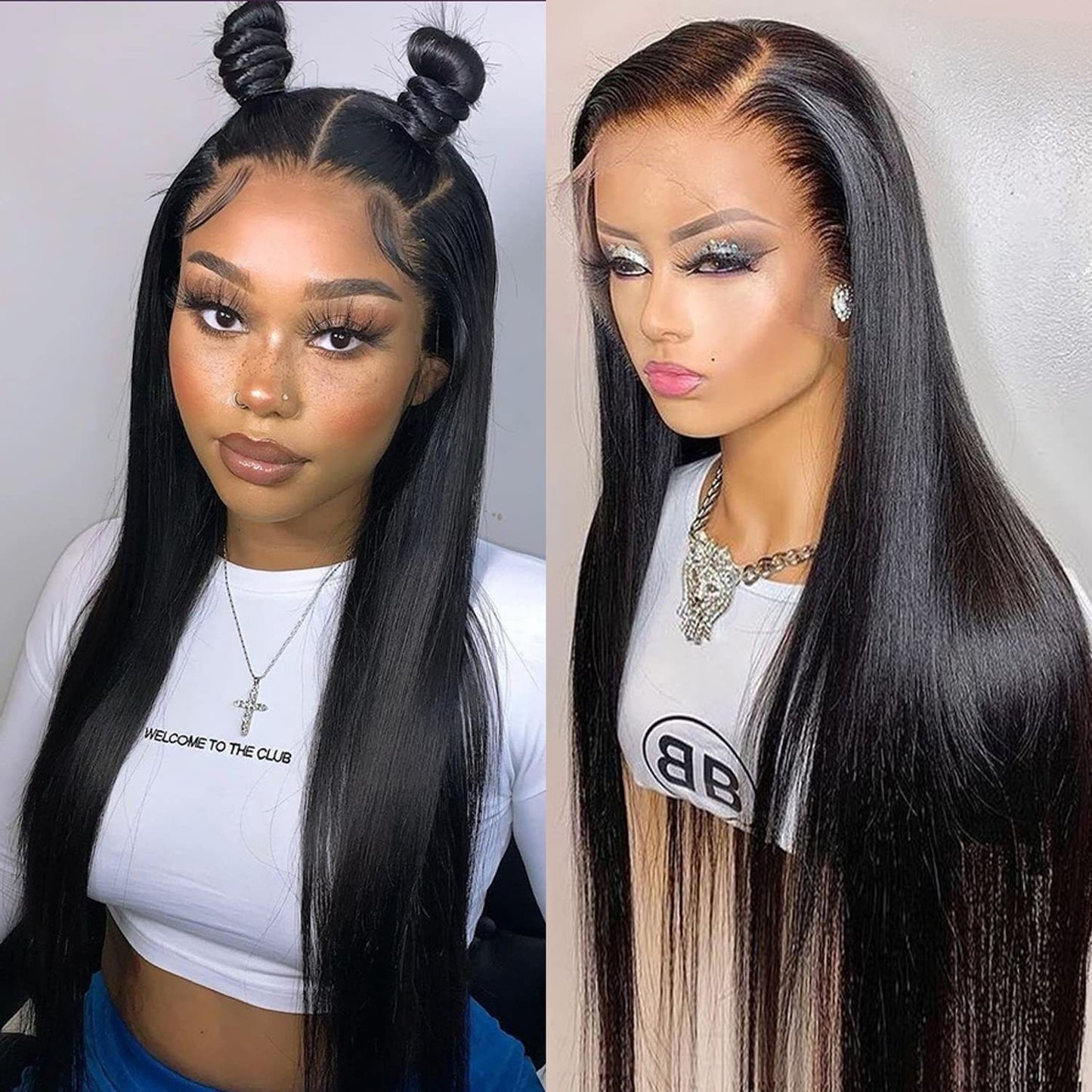 Classy Casual Front Lace Headgear Findings Long Straight Wig