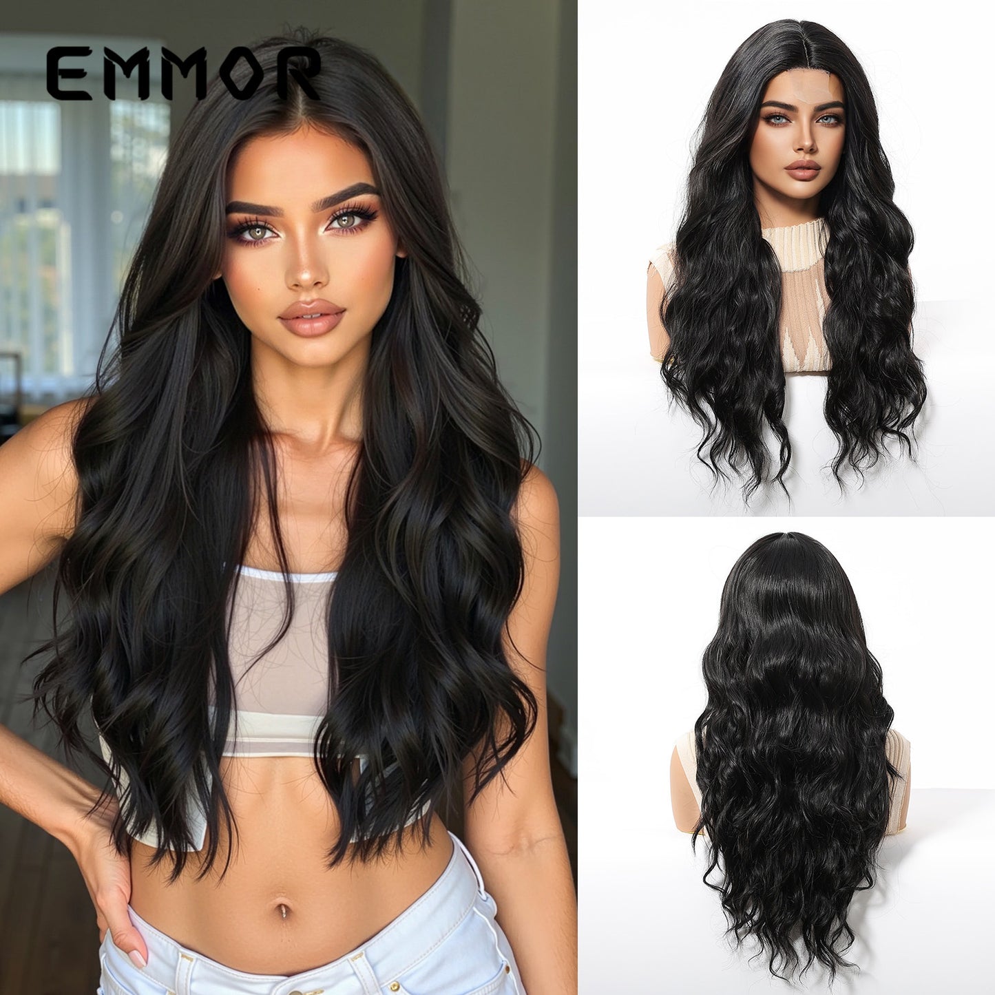 Mid-length Golden Big Wave Curly Hair Fashion Wig Long Curls