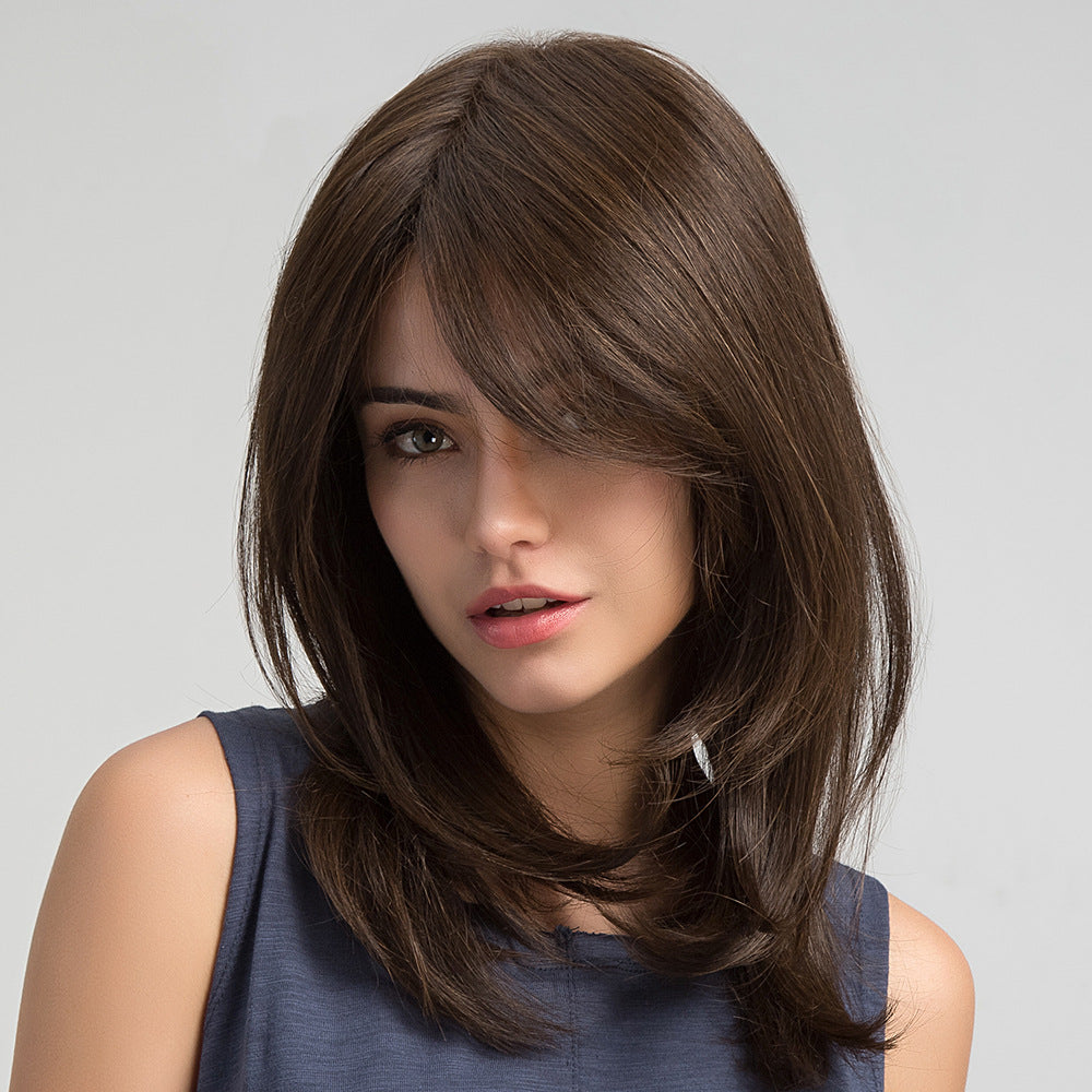 Women's Split Black Brown Fiber Everyday Fashion Long Straight Wig