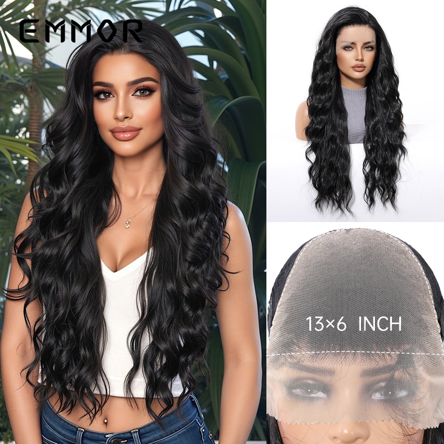 Fiber Dark Brown Curly Hair Realistic Breathable Wig Long Curls