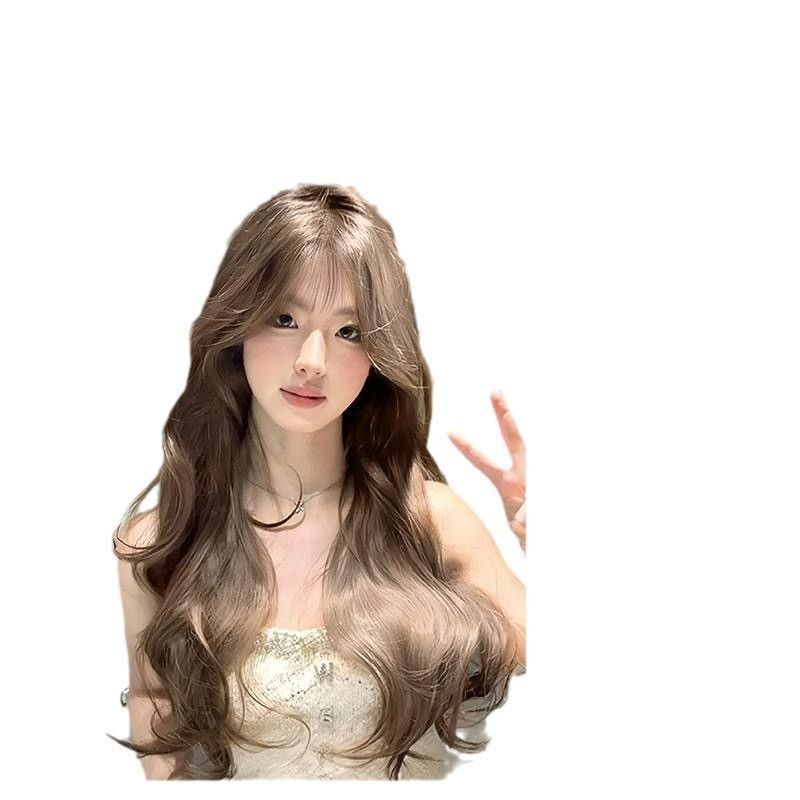 Human Hair Silk Seamless Forehead Big Scalp Straight Bangs Wave Wig