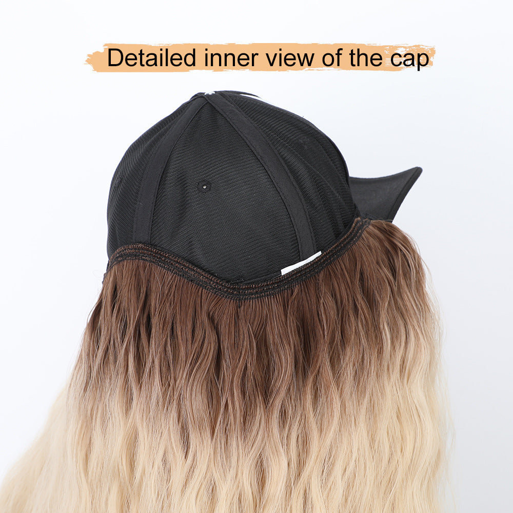 Women's Hat Cm Baseball Cap Hooded Integrated Wig Short Curly Hair