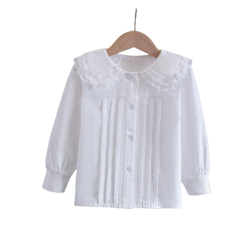 Children's Inner Wear Peter Pan Collar Blouse Sweet Long Children's Shirt