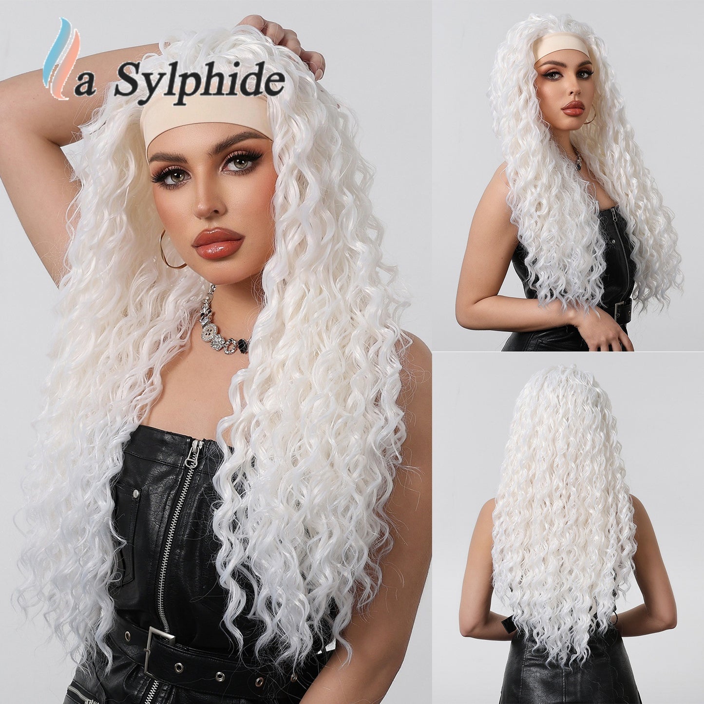 African Hair Band Small Volume Wound Tube Afro Curly Head Wig Long Curls