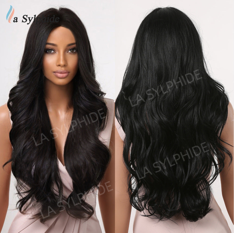 Curly Hair Partial Bangs Female Mechanism Wig Long Curls