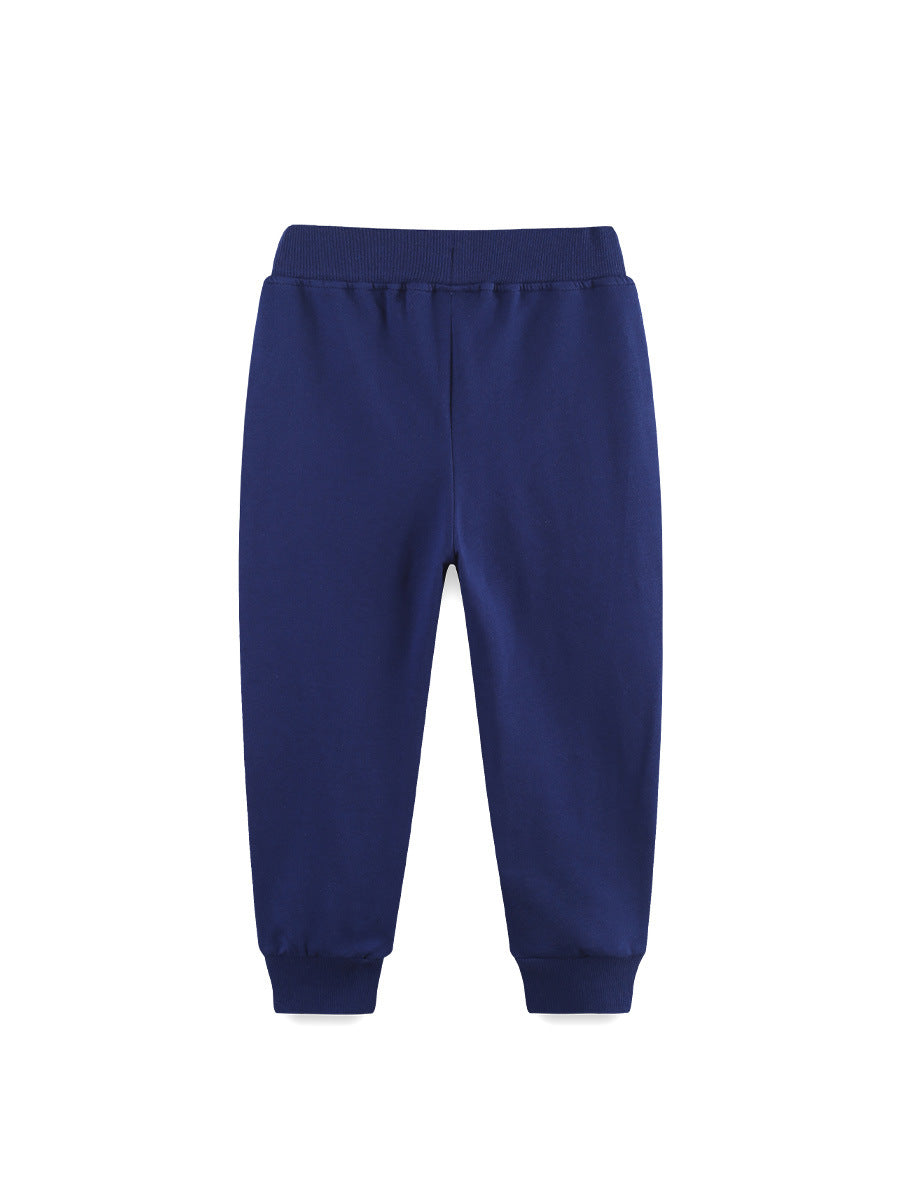 Autumn Trousers Fashion Embroidery Crawler Knitted Cotton Sports Children's Pants