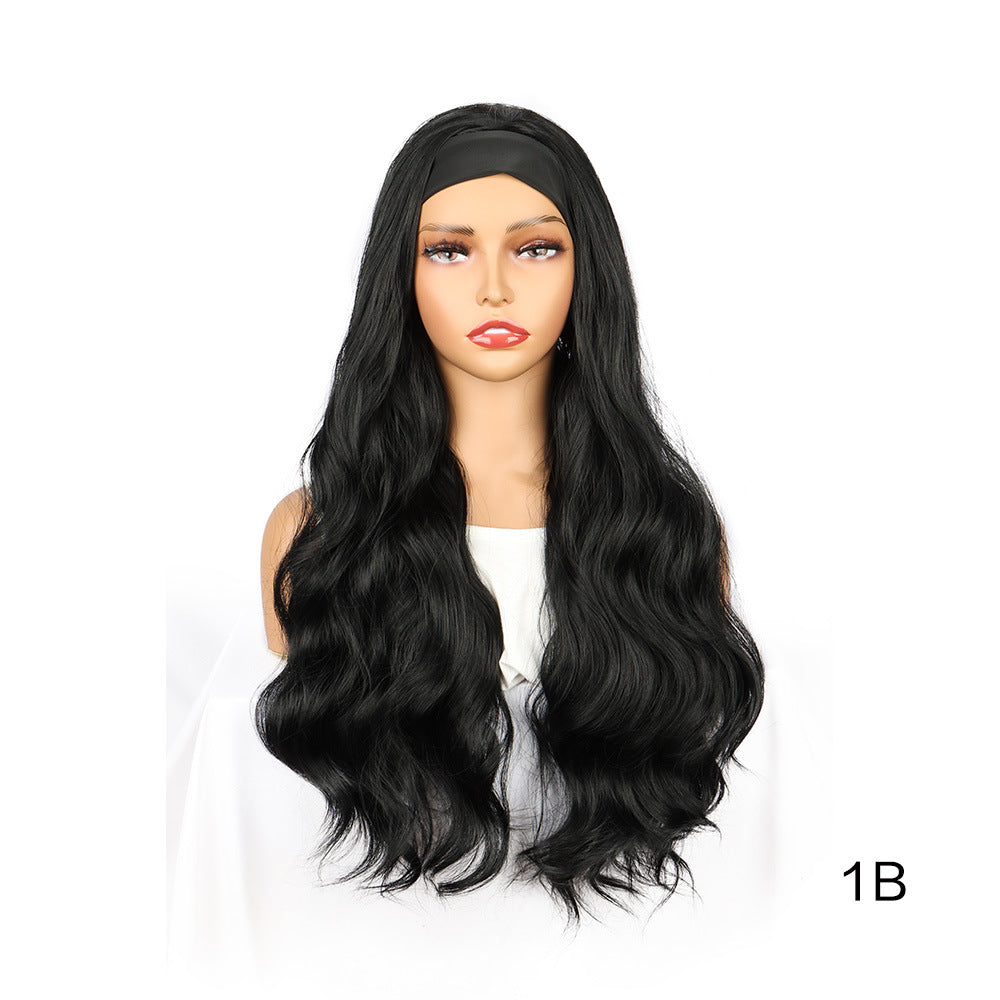 Women's Scarf Black Hair Band Long Straight Other Wig