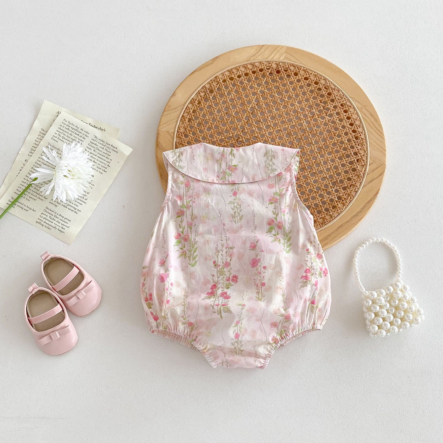 Clothes For Babies Summer Clothing Pastoral Style Born Jumpsuit Princess Jumpsuit, Climbing Suit