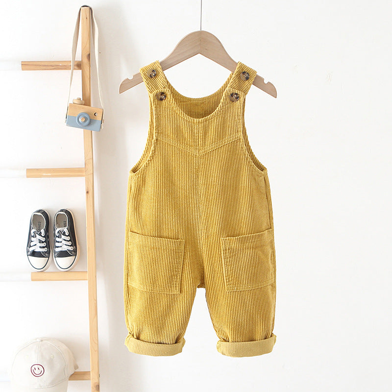 Children's Clothing Korean Trendy Suspender Year-old Corduroy Children's Pants