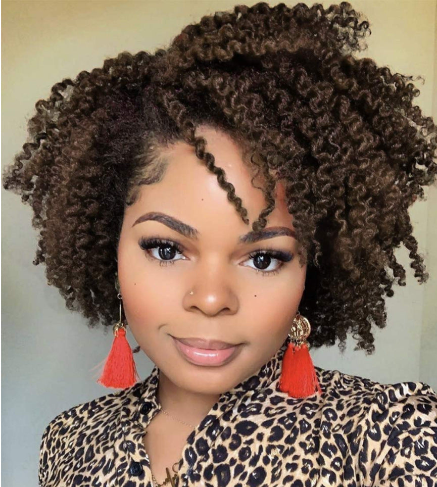 African Wigs With Small Female Partial Wig Short Curly Hair