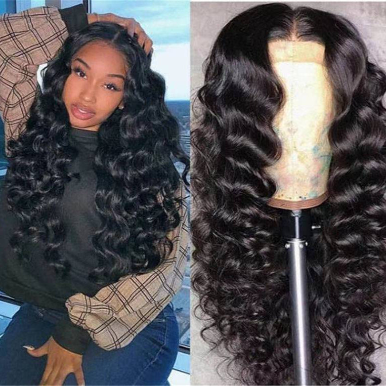 Front Lace Red Curly Hair Big Wave Fluffy Wig Long Curls