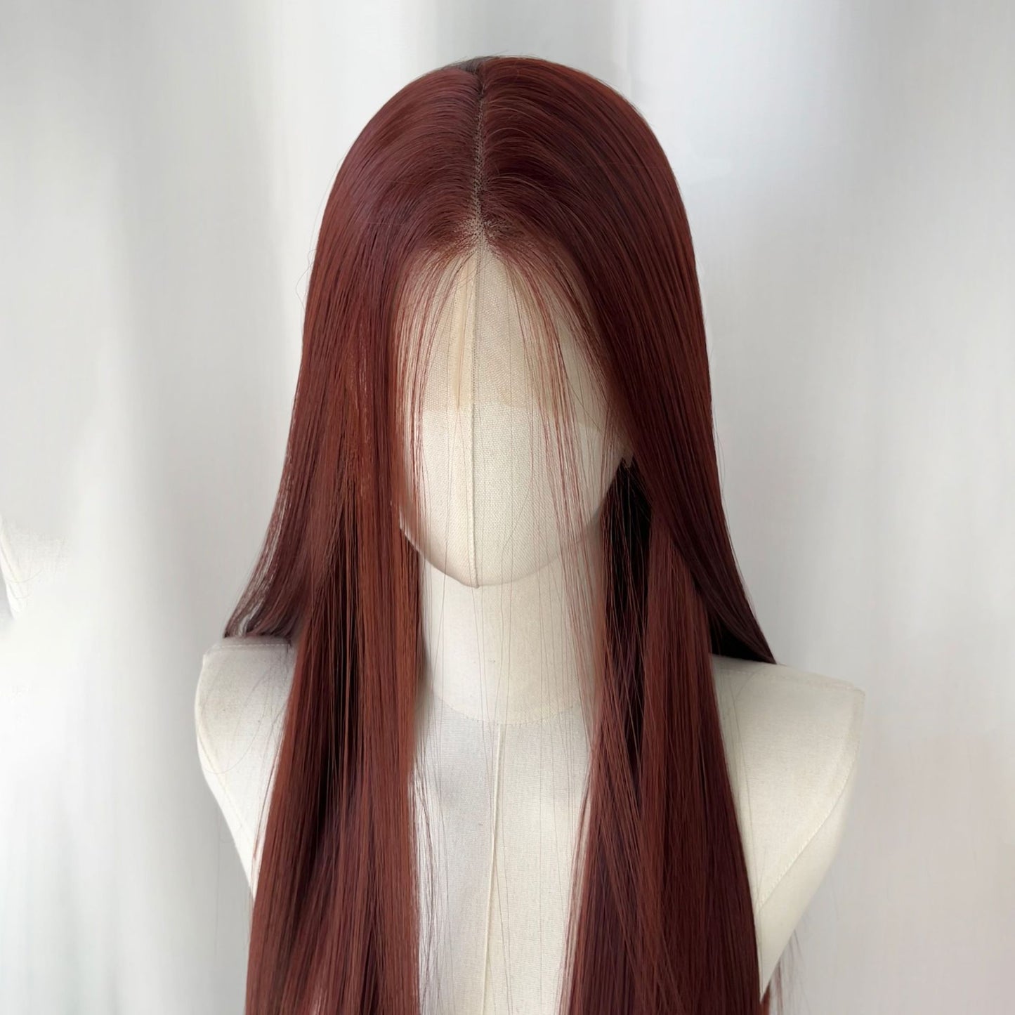 Hand Crochet Head Cover Embryo Crocheting Forehead Lace Free Long Straight Wig