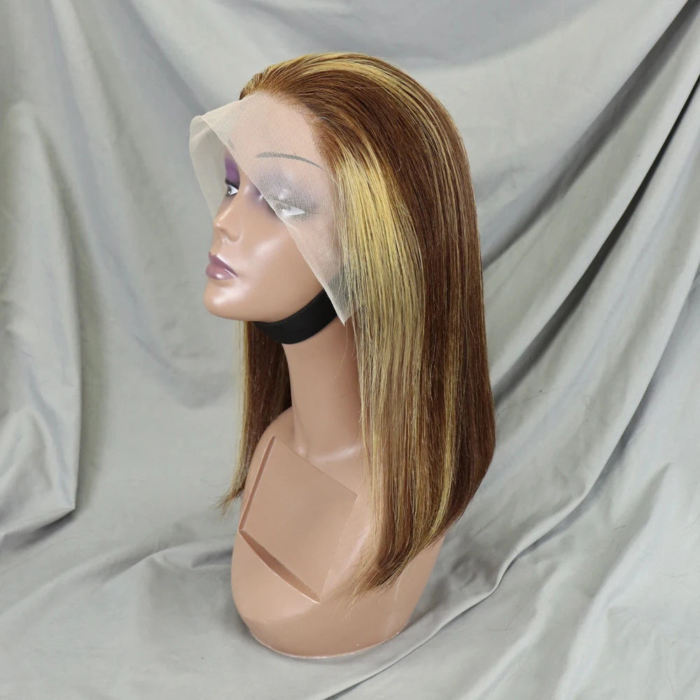 Bone Straight Lace Frontal Short Bob Real Hair Wig