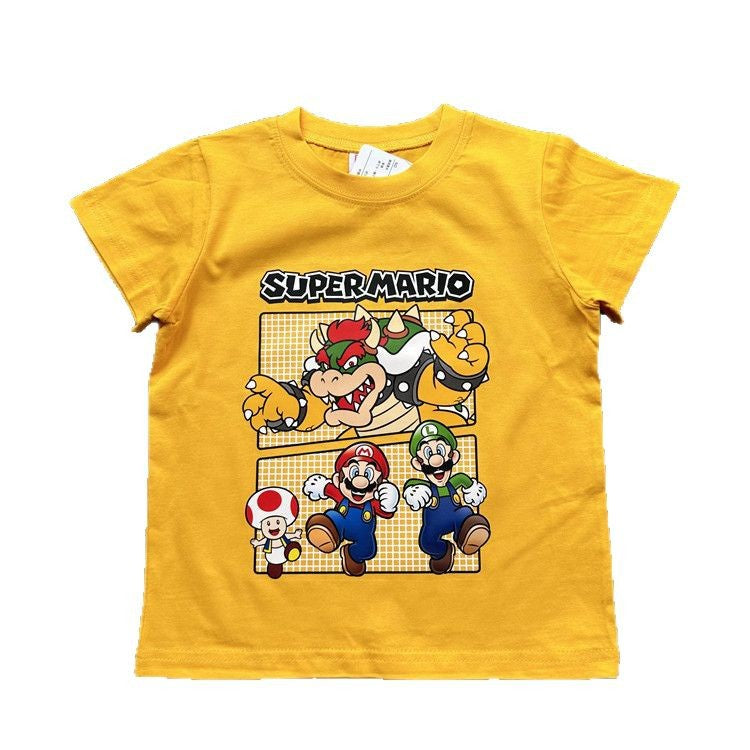 Children's Daily Order Summer Mario Series Short-sleeved Children's T-shirt