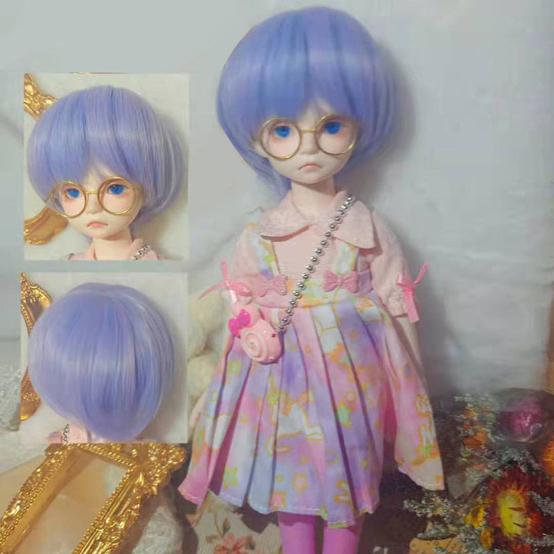 Male Female Doll Artificial Scalp Short Hair Wavy Other Wig