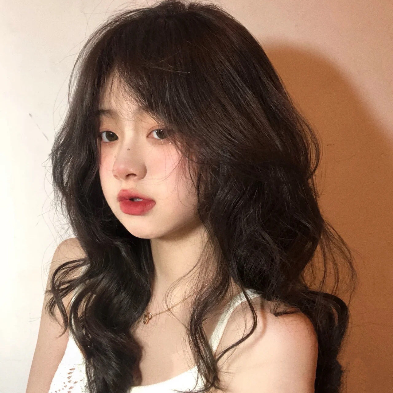 Ponytail Star Female Cold Brown Hair Big Wig Long Curls