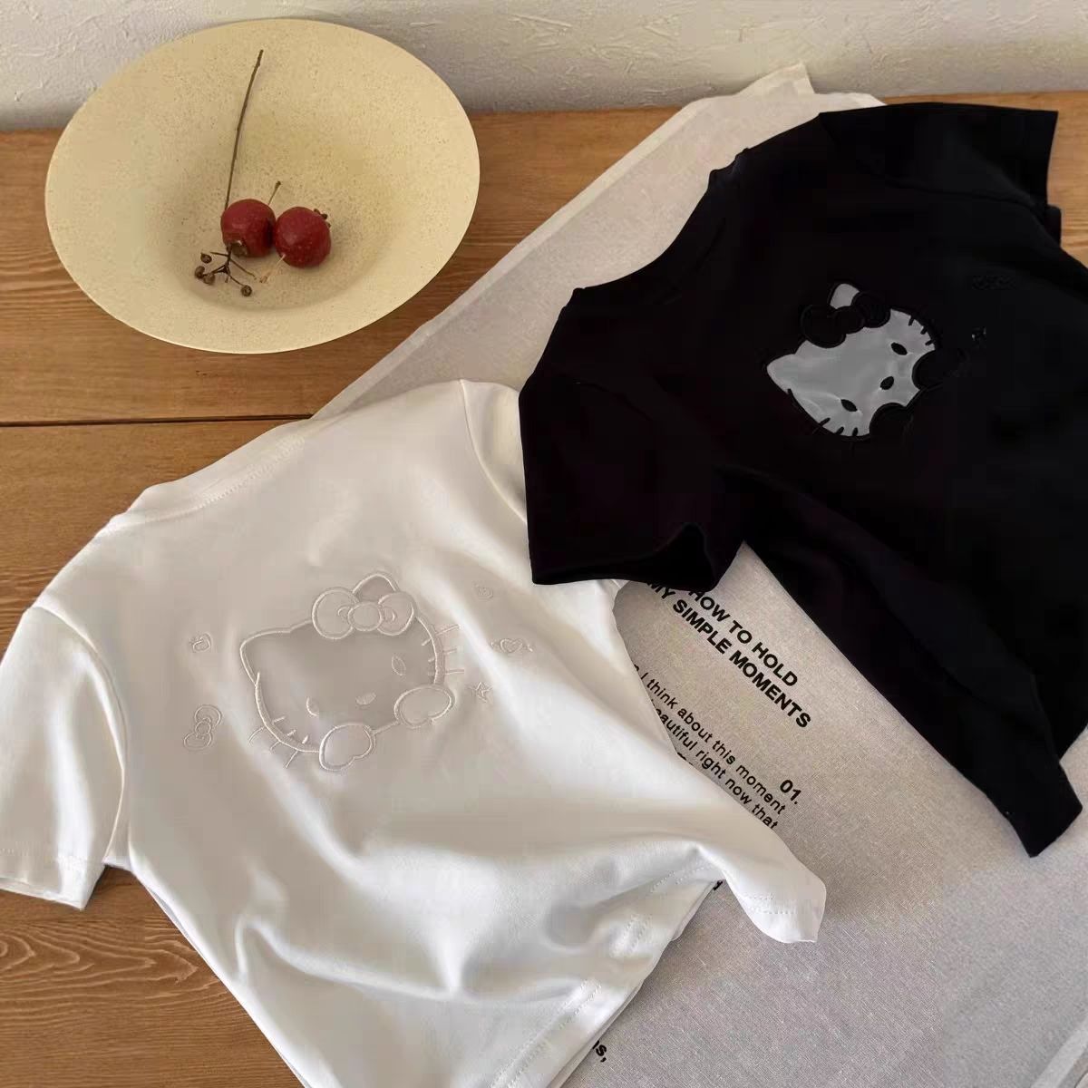 Summer Korean Embroidered Slim Short-sleeved Stylish Trendy Children's T-shirt