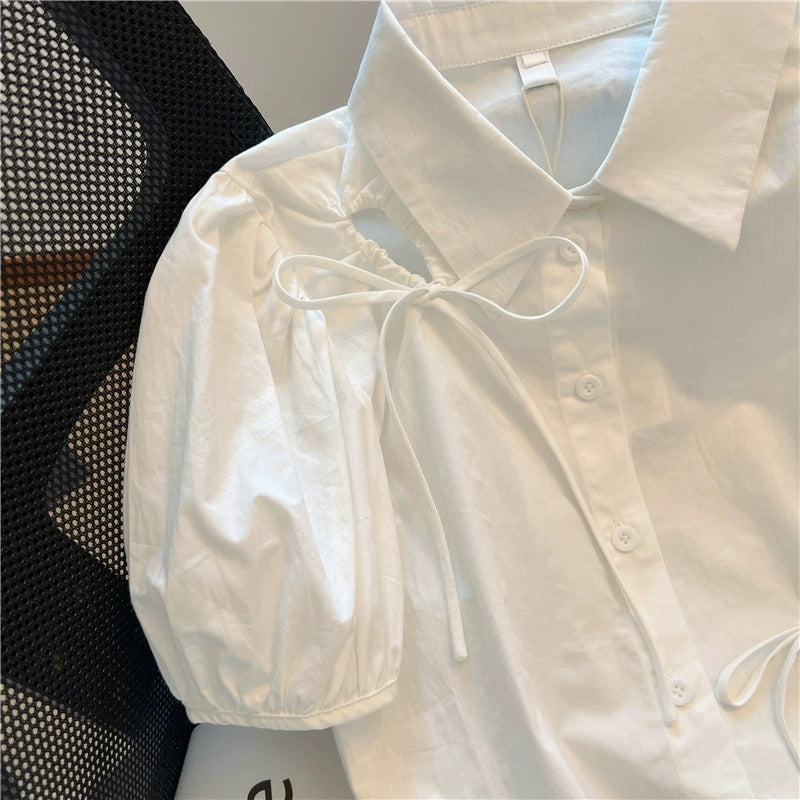 Children's Clothing Summer Short-sleeved Clothes Cotton White Children's Shirt