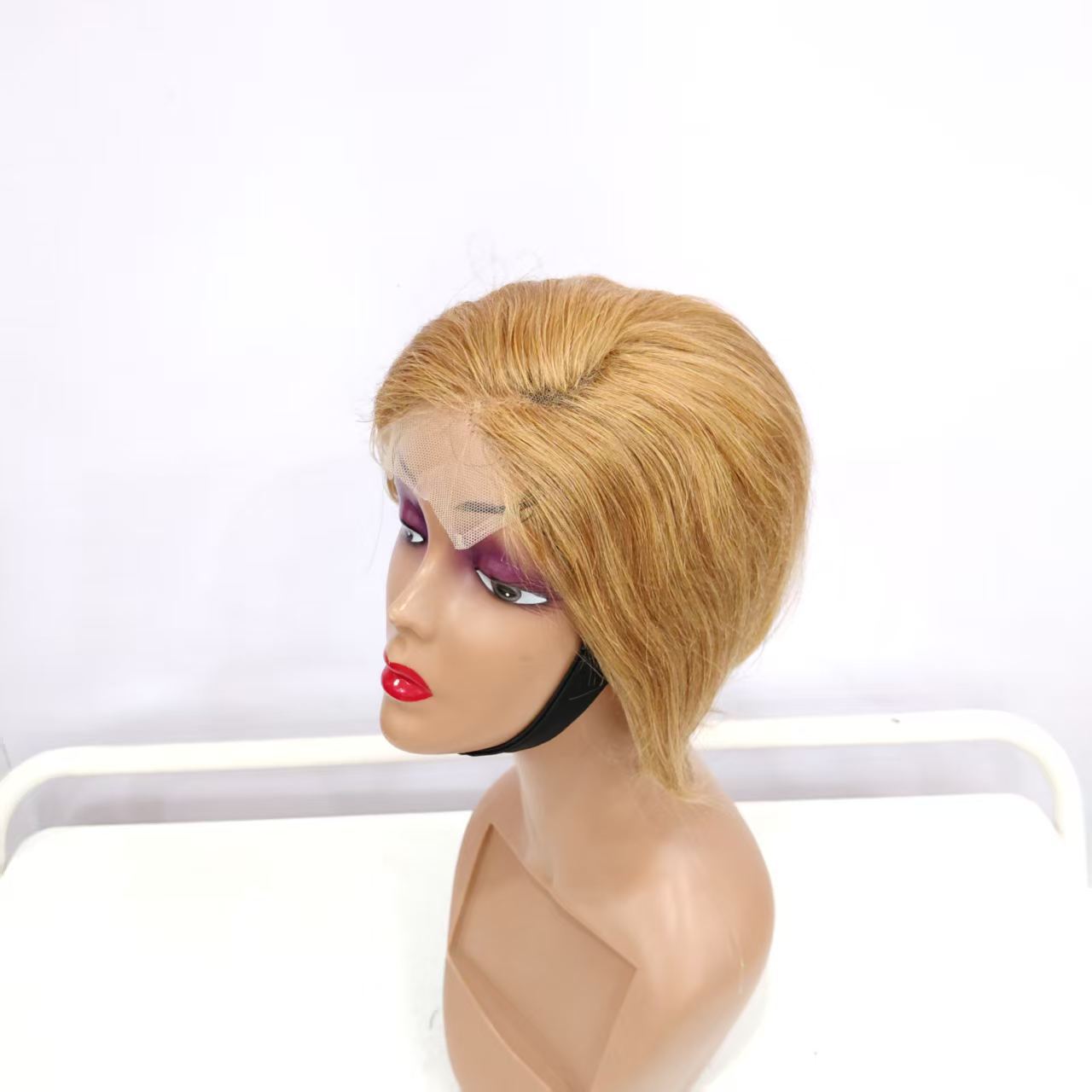 Fashion Slouchy Lace Pixie Cut Human Real Hair Wig