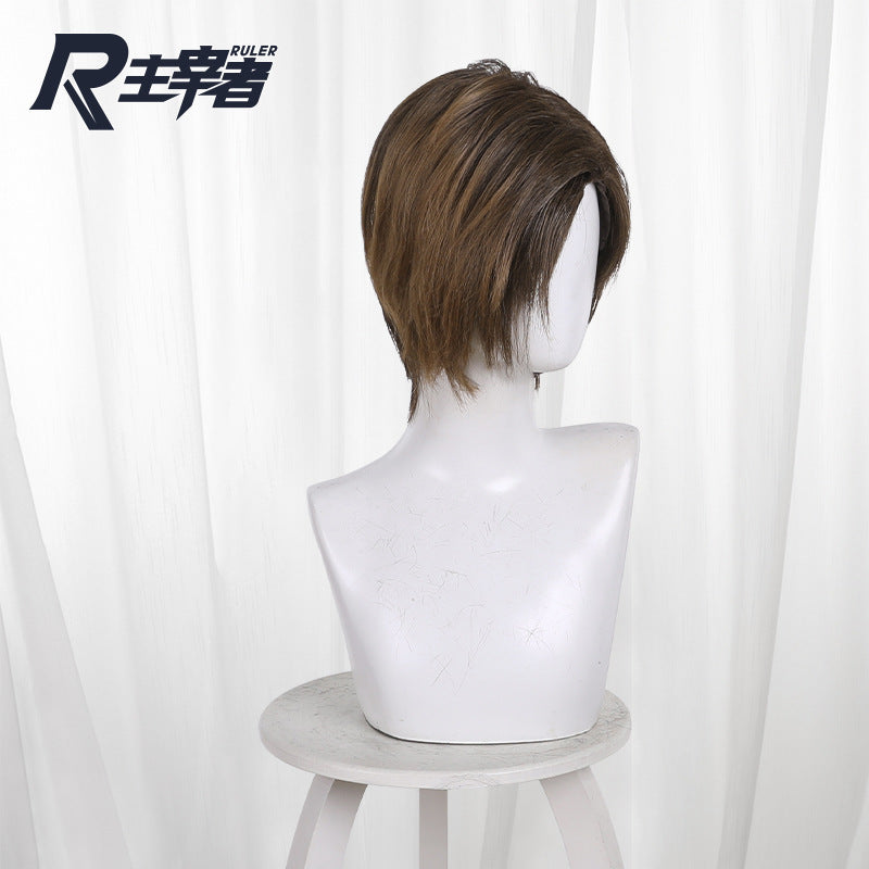Black Gradient Side Division Natural Short Cos Wig