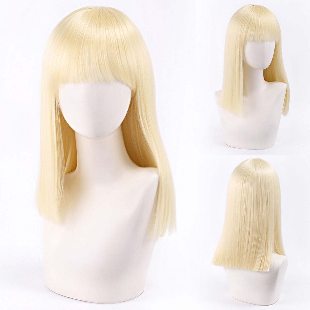 Green Gray Beige Black Red Pink Bangs Anime Nightclub Female Cos Wig
