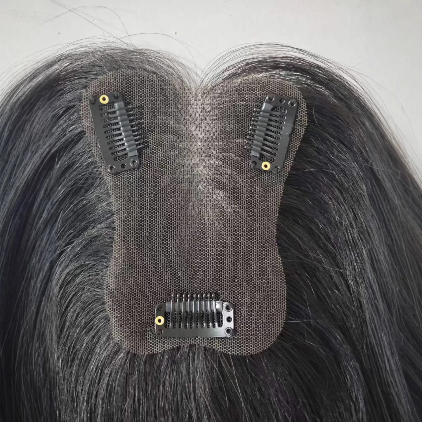 All Real Hair Random Split Extra Volume Cover Gray Hand-woven Wig