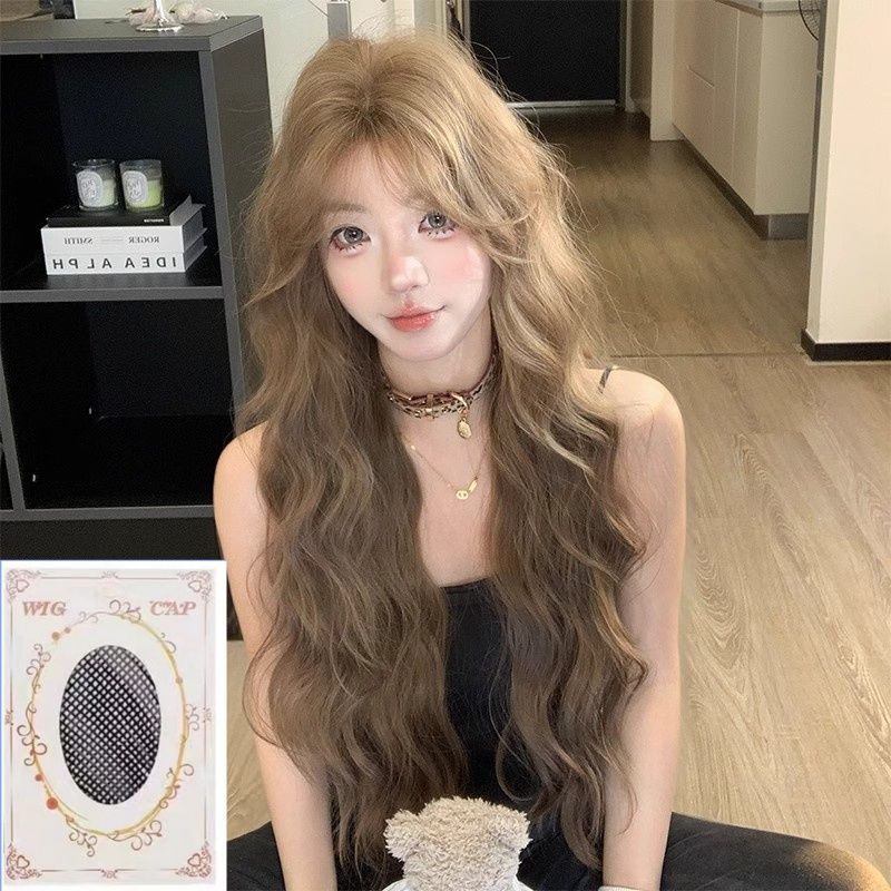 Gummy Bear Female Style Linen Brown Lazy Feeling Curly Wig Long Curls
