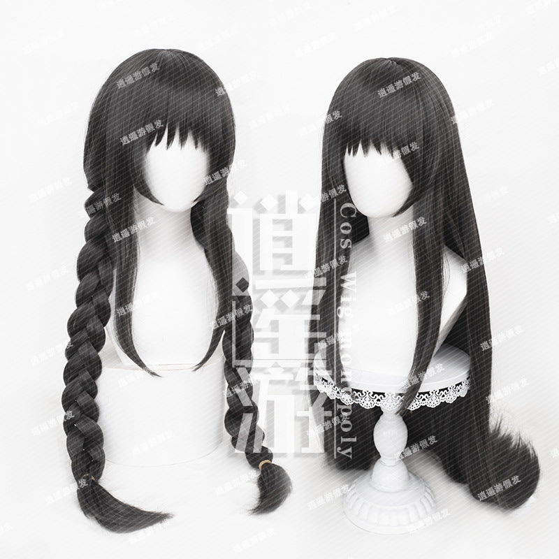 Magi Flame Simulation Scalp Top Long Straight Hair Double Twist Cos Wig